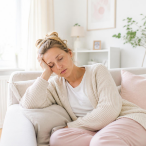 nicht-abschalten-koennen-ruhe-im-alltag.jpg Frau gönnt sich eine Pause und findet Ruhe im Alltag